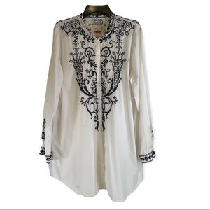 Johnny Was button down tunic top XL
